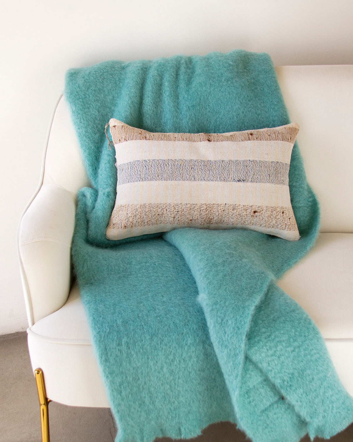 Matilde Blue Stripe Throw Pillow
